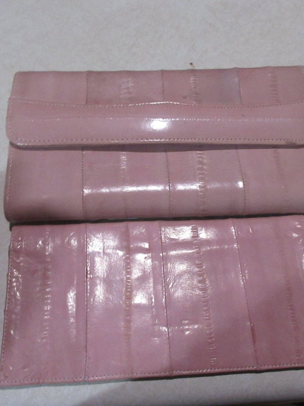 vintage Eel Skin Wallet & Checkbook Holder 2 pc set new